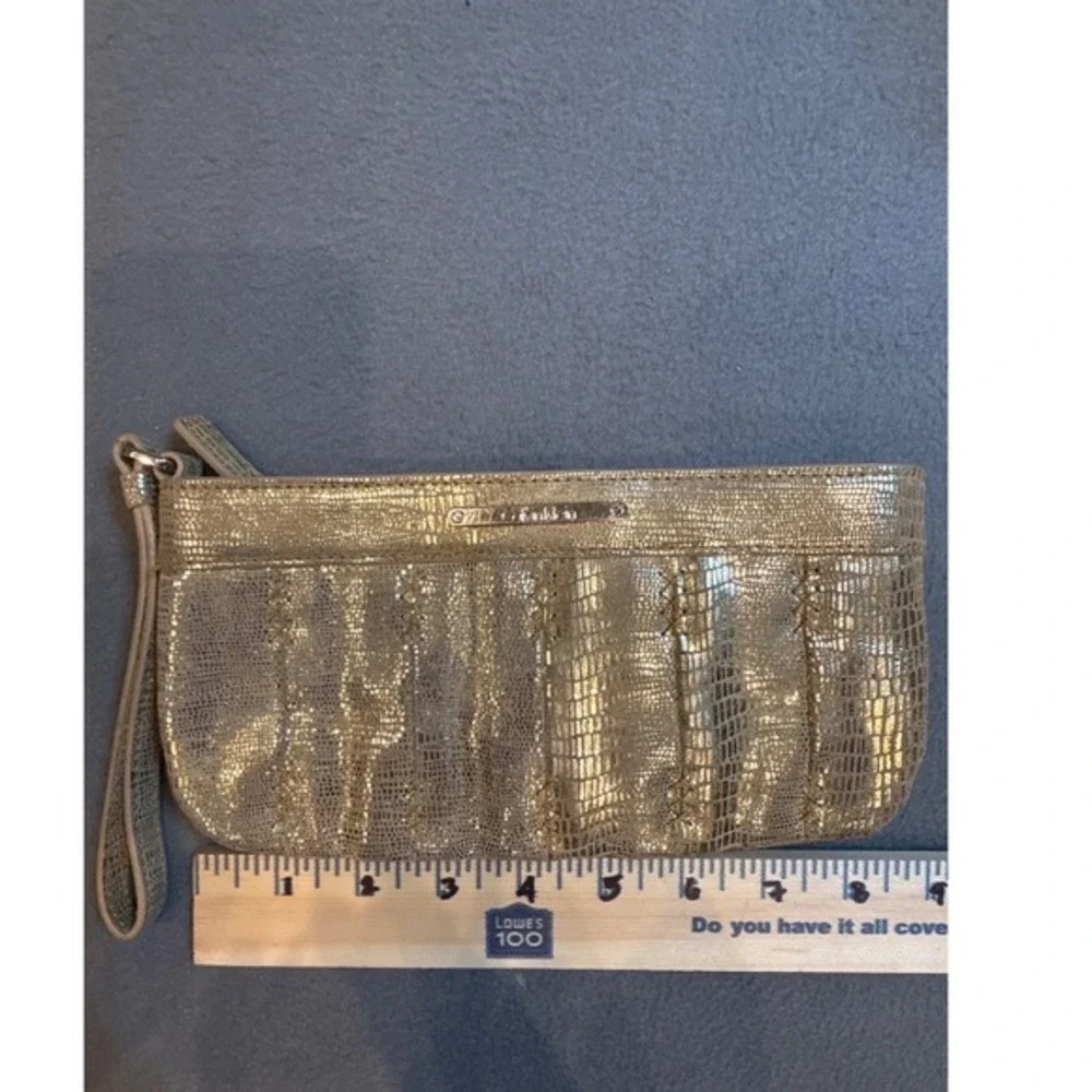 Y2K Glam Gold Metallic‎ Wristlet Clutch